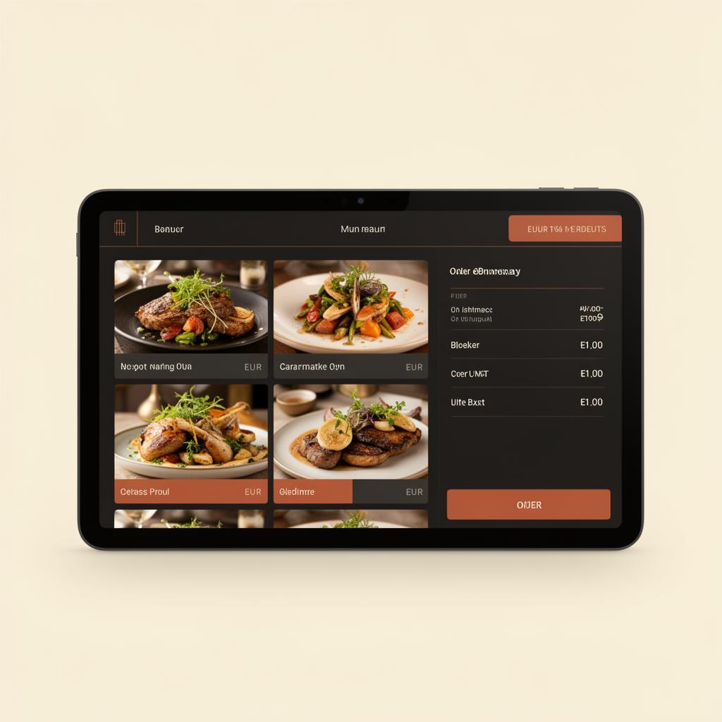 Tablet POS arayüzü